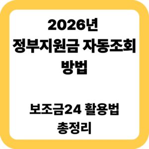 2026년 정부지원금 자동조회 방법