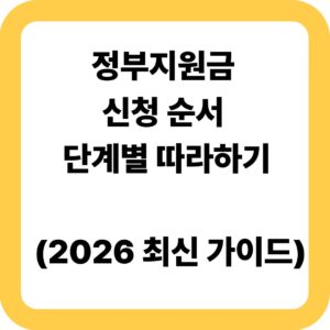 정부지원금 신청 순서 단계별 따라하기
